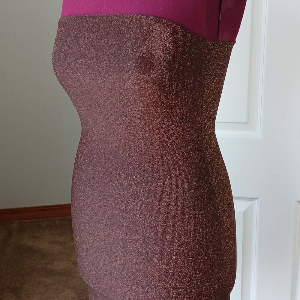 Divided H&M Strapless Mini Dress M NWOT sparkly chocolate brown lined bodycon